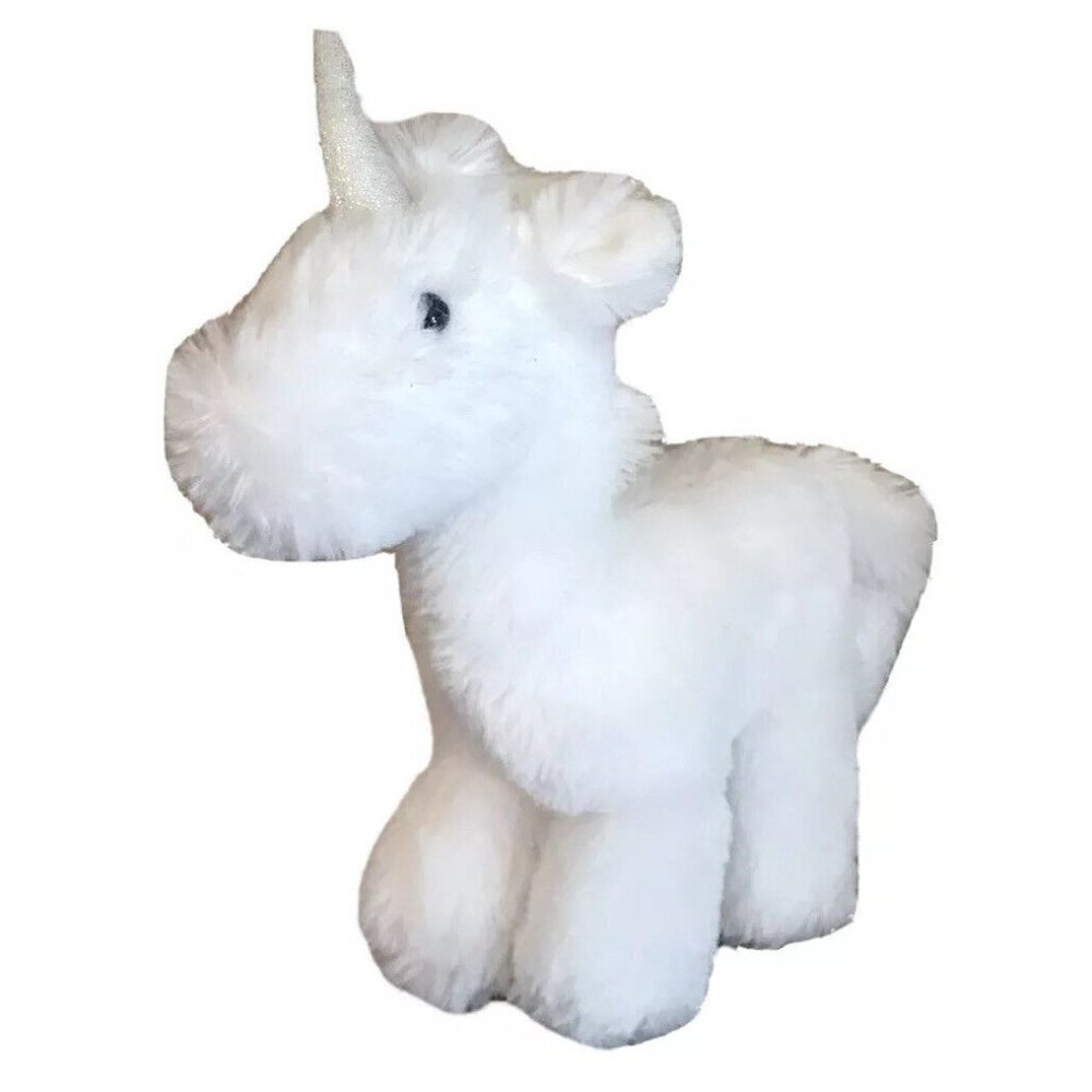 Manhattan Toy Co Voyagers White Sparkle Unicorn Plush Stuffed Animal Toy 10"